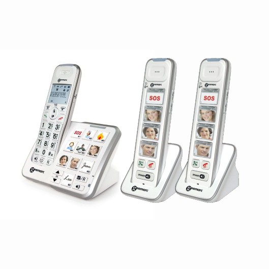 Geemarc AmpliDECT 295 Photo Cordless Amplified Telephone with Two Additional Photo Handsets