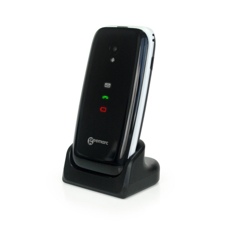 Geemarc CL8600 Mobile Phone in its charging dock unit