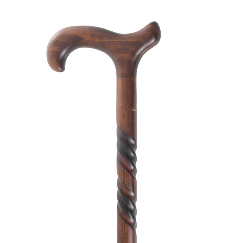 Gents' Beech Derby Walking Stick with Spiral