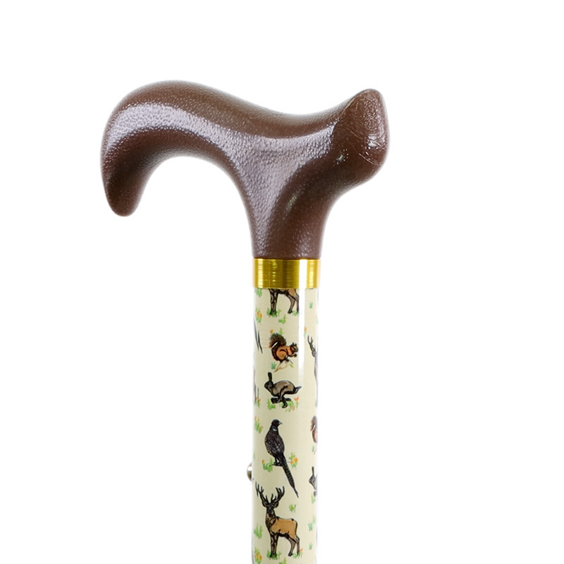 Height-Adjustable Folding Woodlands Derby Walking Stick