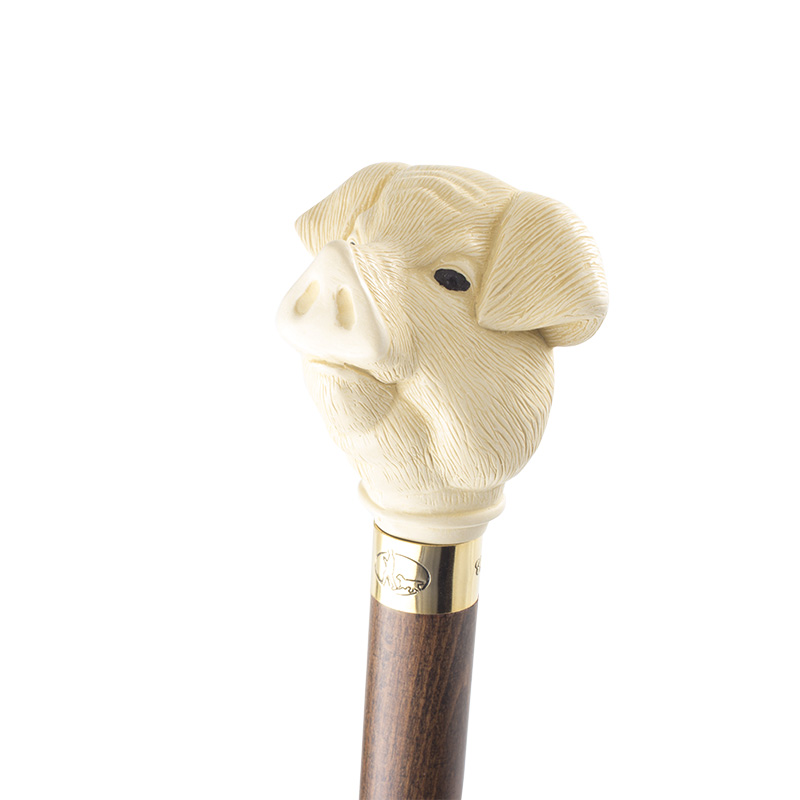 Imitation Ivory Pig Hardwood Cane