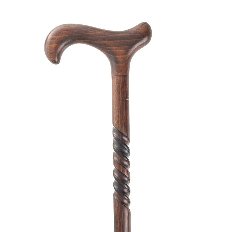 Ladies' Beech Derby Walking Stick with Spiral