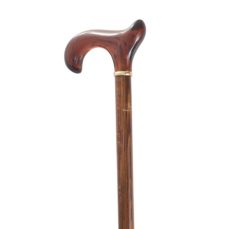 Ladies' Extra Wide Derby Amber Walking Stick | Health and Care