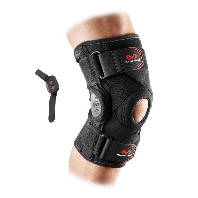 McDavid Neoprene Knee Support Brace with Polycentric Lateral Hinges and Cross Straps