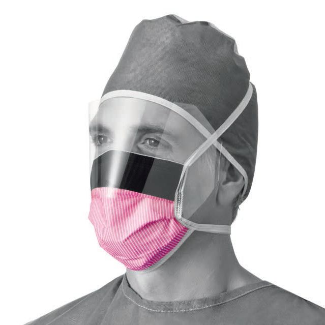 Medline Level 3 Fluid-Resistant Surgical Face Mask with Eyeshield (Box 