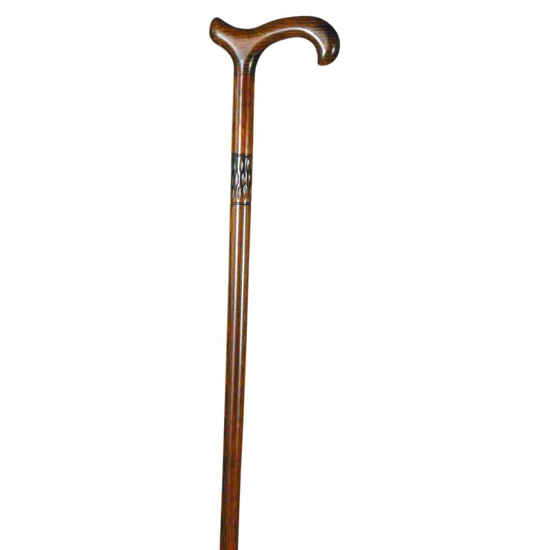 Ladies' Milled Collar Beech Derby Walking Cane