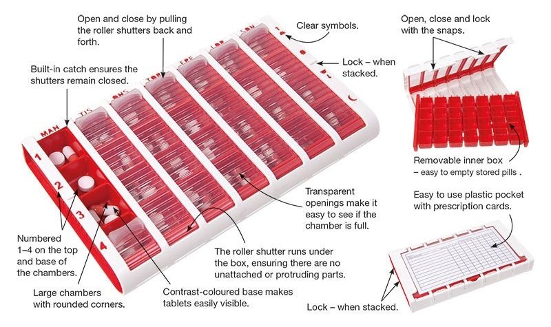 PivoTell Large Weekly Pill Organiser