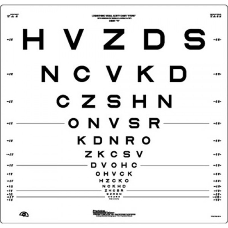 Precision Vision 4-Metre ETDRS LogMAR Eye-Test (Chart R Original)