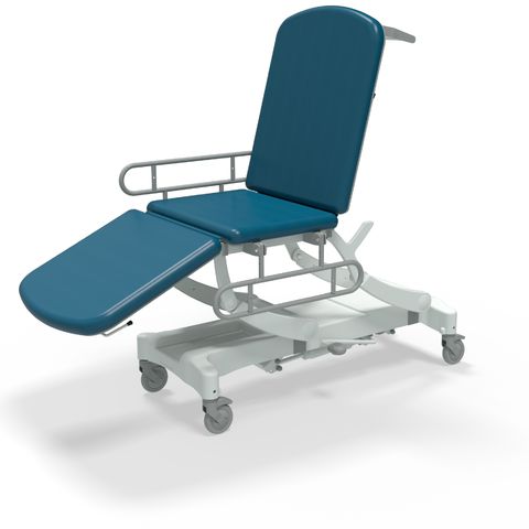 SEERS Clinnova Mobile Three-Section Premium Hydraulic Couch with Manual Backrest, Footrest and Side Rails (IBC)