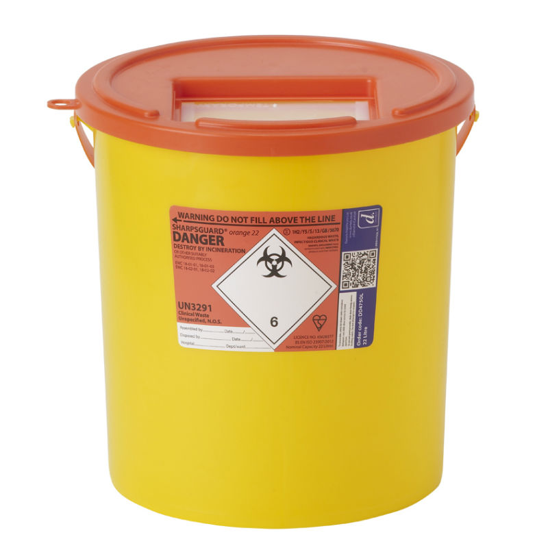 Sharpsguard Orange 22L High-Volume Sharps Container (Case of 10)