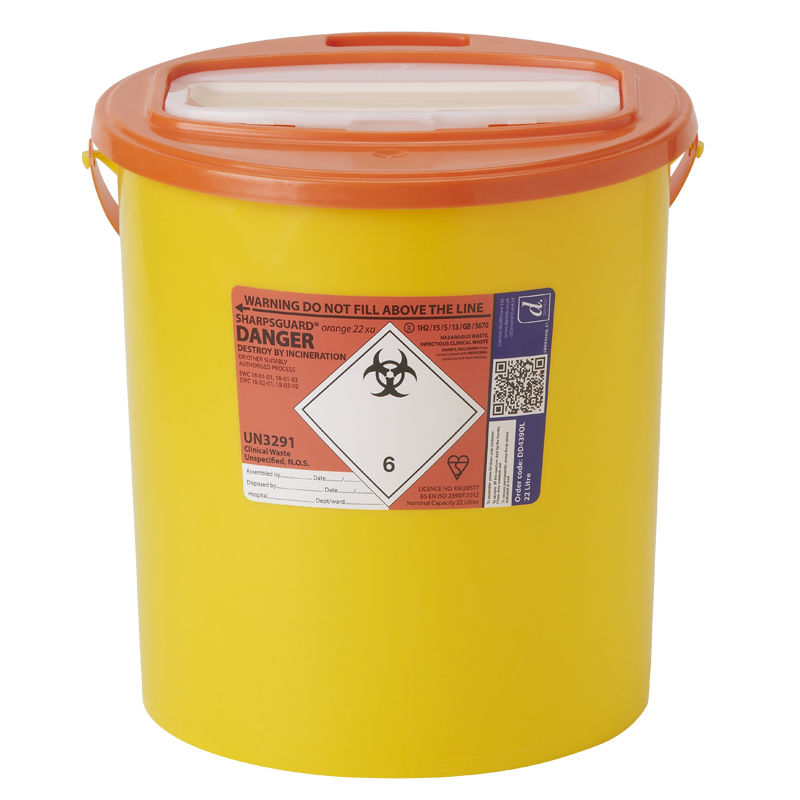 Sharpsguard Orange 22L XA High-Volume Sharps Container (Case of 7)