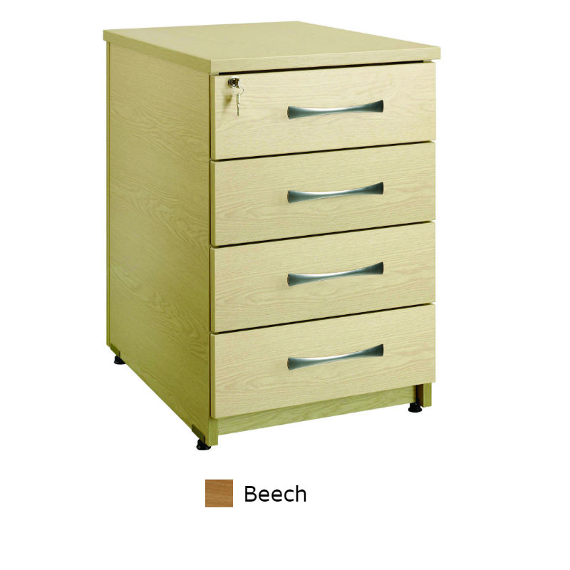 Sunflower Medical Beech Four Drawer Under Desk Pedestal