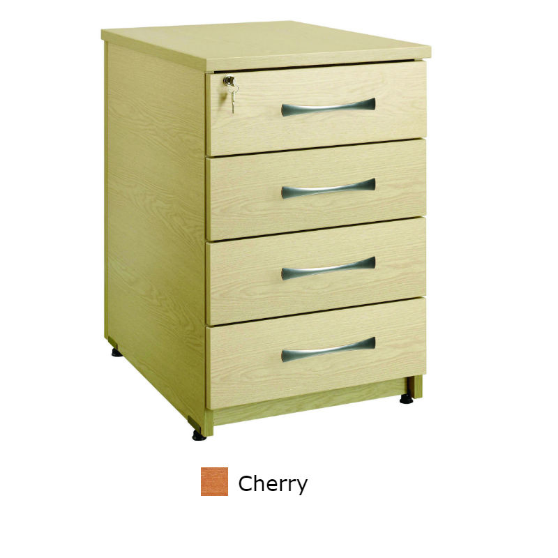 Sunflower Medical Cherry Four Drawer Under Desk Pedestal