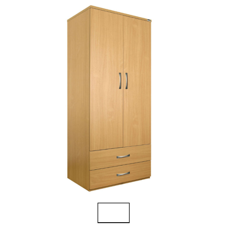 Sunflower Medical White Gents Double Wardrobe With Drawers