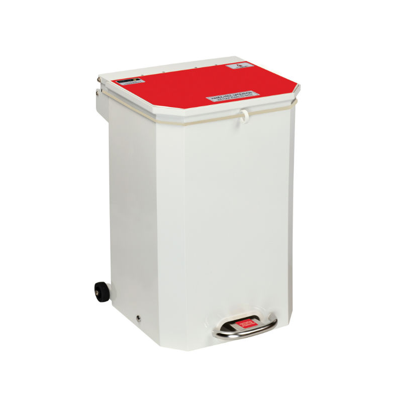 Sunflower Medical 50 Litre Clinical Hospital Waste Bin with Red Lid for Anatomical Waste for Incineration