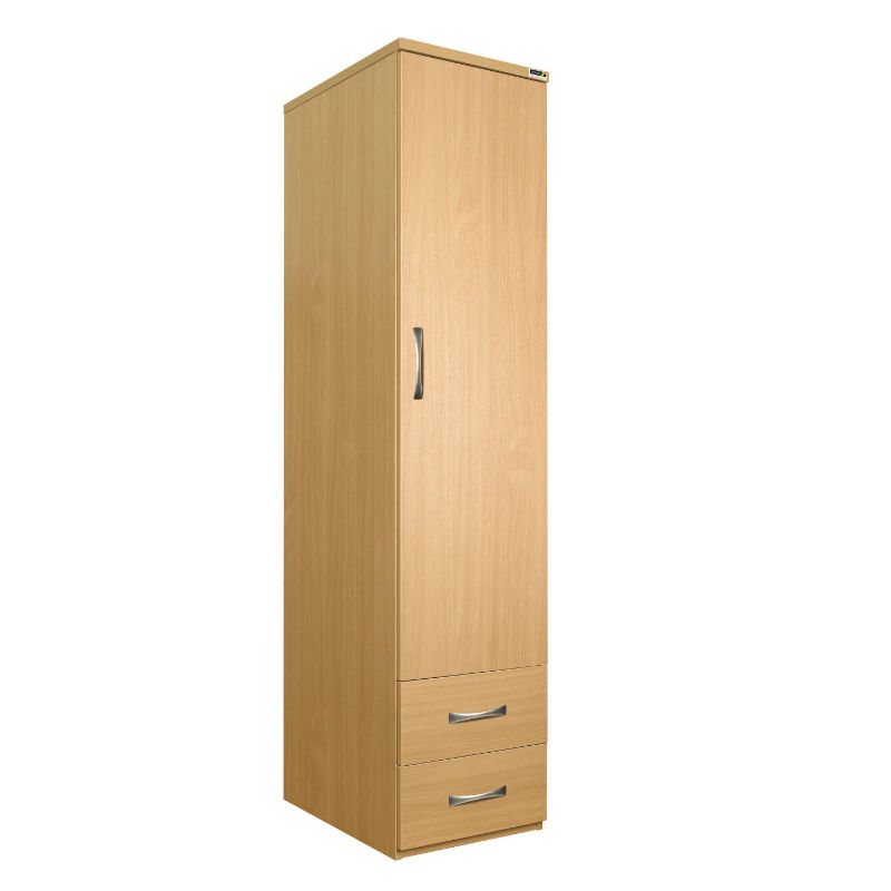 Sunflower Medical Oak Gents Single Wardrobe with Drawers