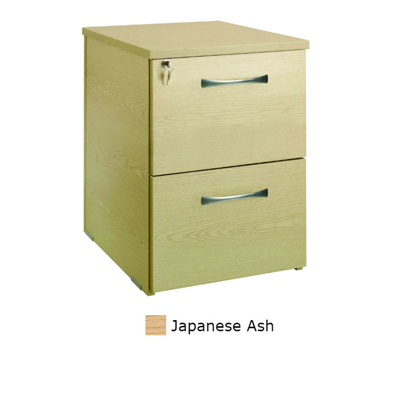 Sunflower Medical Japanese Ash Two Drawer Desk Height Pedestal