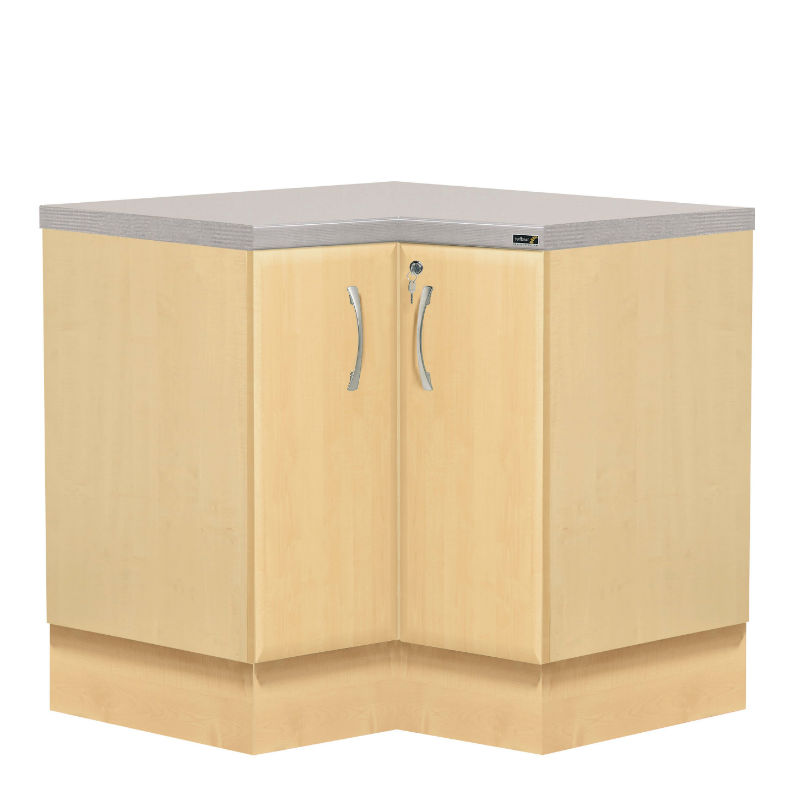 Sunflower Medical L-Shaped Corner Base Cabinet in Maple