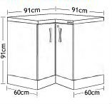 Dimensions of the Sunflower Medical L-Shaped Corner Base Cabinet