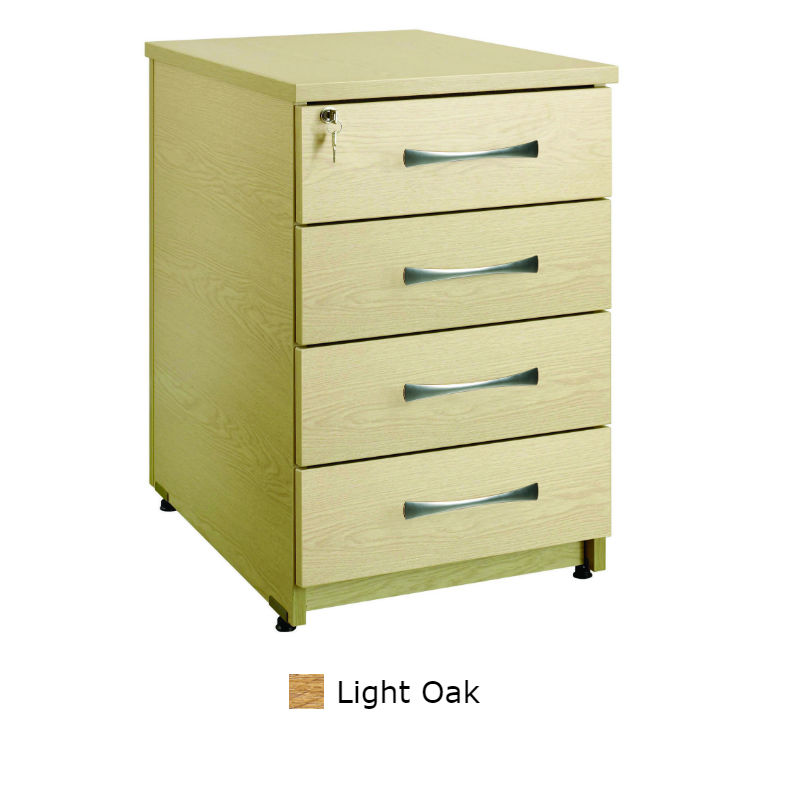 Sunflower Medical Light Oak Four Drawer Under Desk Pedestal