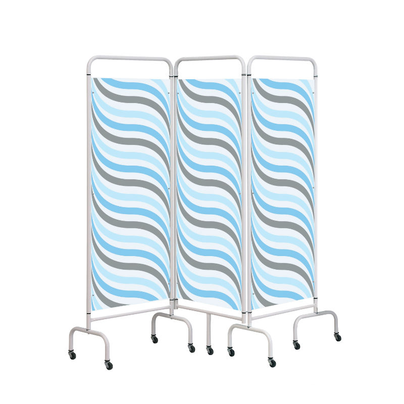 Sunflower Medical Waves Mobile Three-Panel Folding Hospital Ward Screen