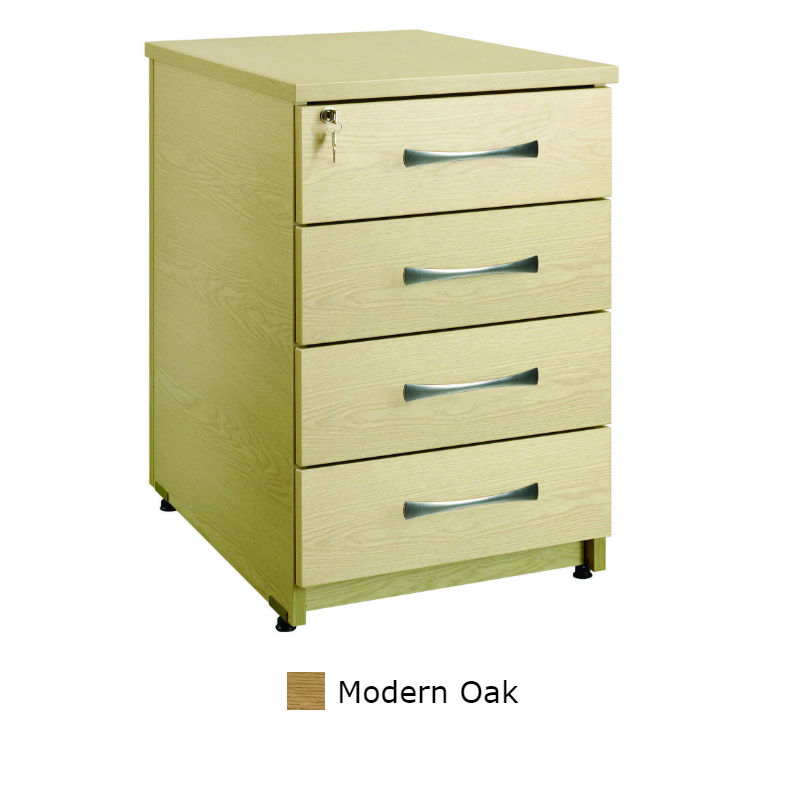 Sunflower Medical Modern Oak Four Drawer Under Desk Pedestal