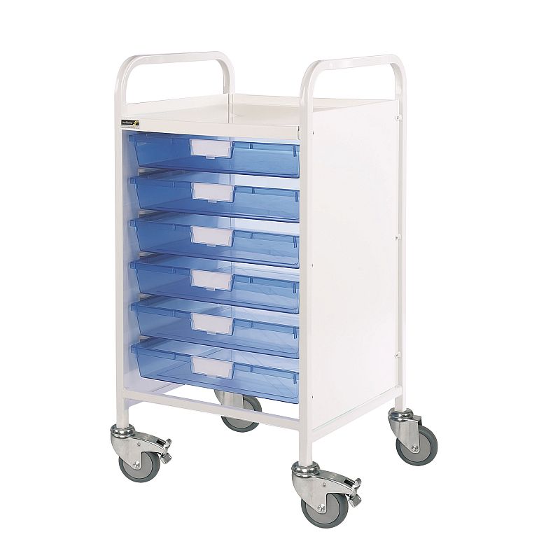 Sunflower Medical Vista 50 Storage Trolley with Six Single-Depth Blue Trays