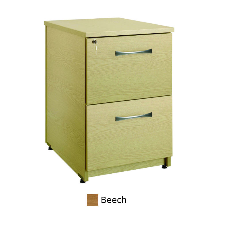 Sunflower Medical Beech Two Drawer Under Desk Pedestal