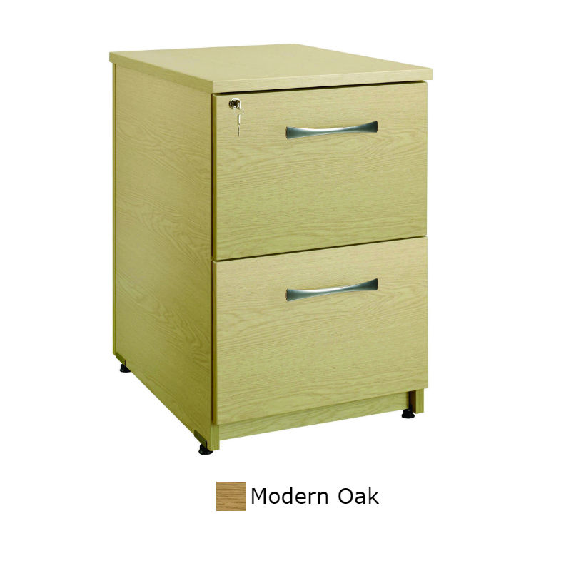 Sunflower Medical Modern Oak Two Drawer Under Desk Pedestal