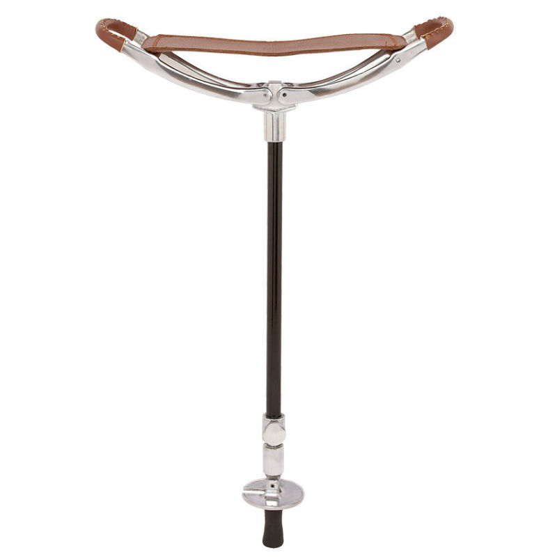 Tan Leather Adjustable Shooting Seat Stick with Black Shaft | Health ...