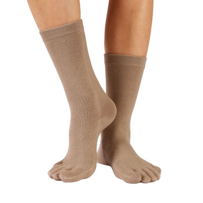 TOETOE® Yoga & Pilates Anti-Slip Sole Cotton Mid-Calf Toe Socks