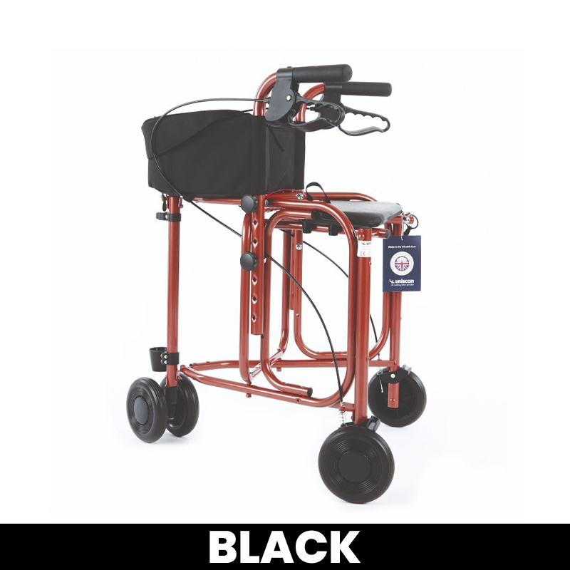 Uniscan Triumph 3-Wheel Walker with Lever Brake (Black)