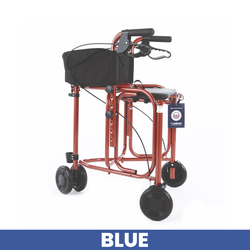 Uniscan Triumph 3-Wheel Walker with Lever Brake (Blue)