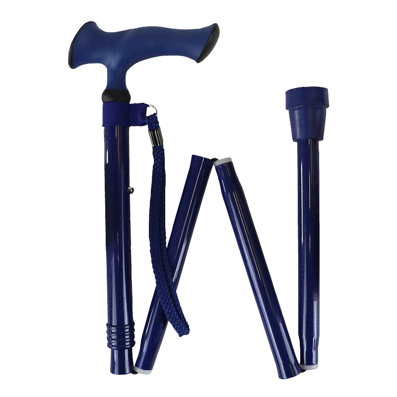 Ziggy Blue Ergonomic Gel Handle Folding Walking Stick