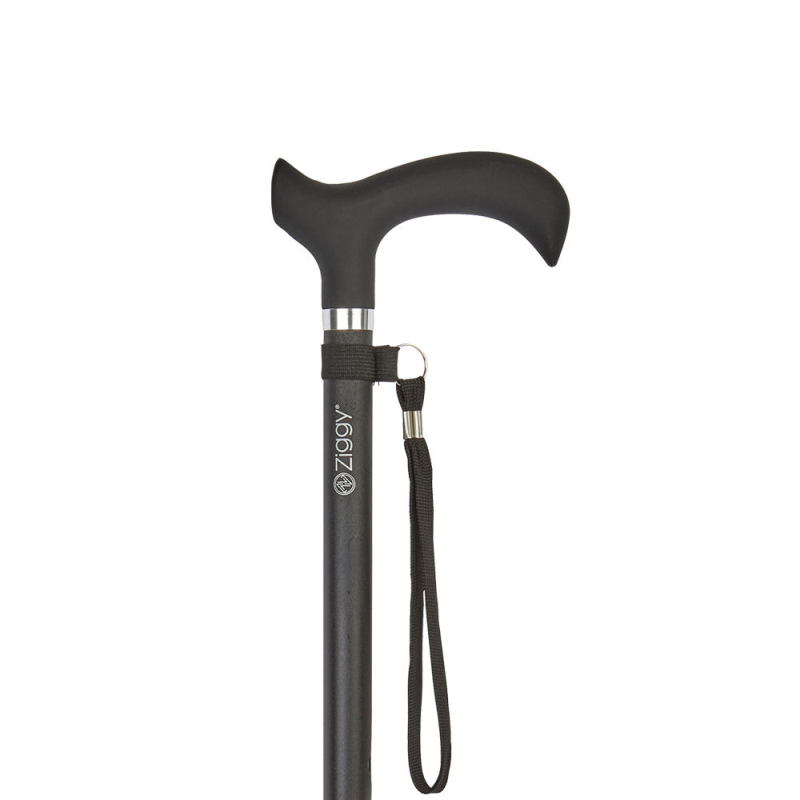 Ziggy Derby Handle Adjustable Walking Stick (Black)