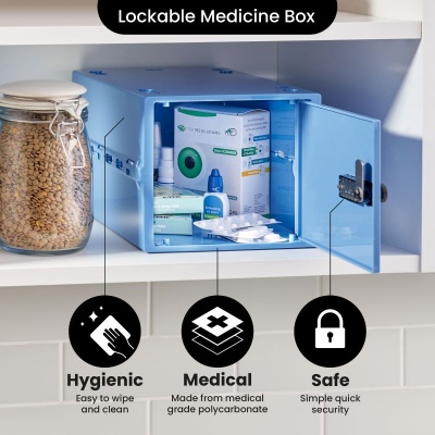 Lockabox One Medi Lockable Medicine Box (Medi Blue)