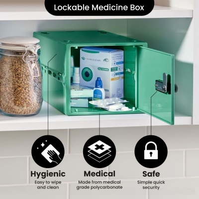 Lockabox One Medi Lockable Medicine Box (Medi Green)