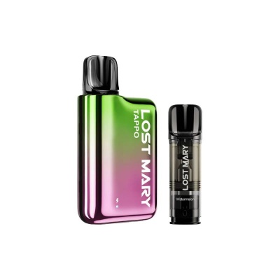 Lost Mary Tappo Rechargeable Green Pink Vape with Watermelon Prefilled Pod