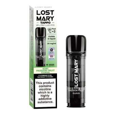 Lost Mary Tappo Kiwi Passion Fruit Guava Vape Refill Pods (Pack of 2)