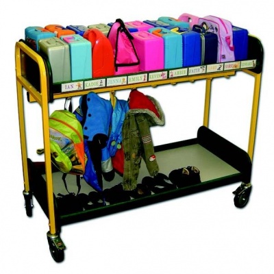 Mobile 20 Student Multi-Purpose Lunch Box and Cloakroom Storage Trolley