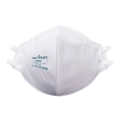 Portwest P350 White Fold Flat Disposable Dust Masks (Pack of 20)