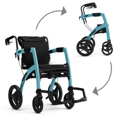 Rollz Motion 2 Island Blue Combined Rollator and Wheelchair