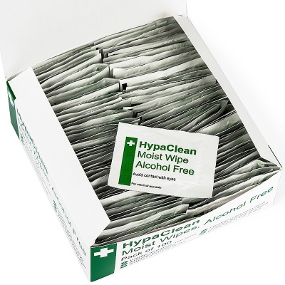 Safety First Aid HypaClean Alcohol-Free Moist Wipes (Pack of 100)