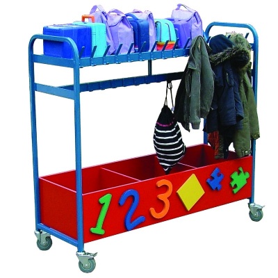 School Cloakroom Coat and Storage Trolley