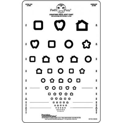 Precision Vision Patti Pics 3-Metre LogMAR Test Children's Eye Chart