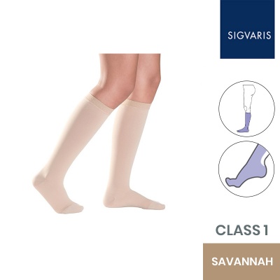 Sigvaris Style Semitransparent Class 1 Knee High Savannah Compression Stockings