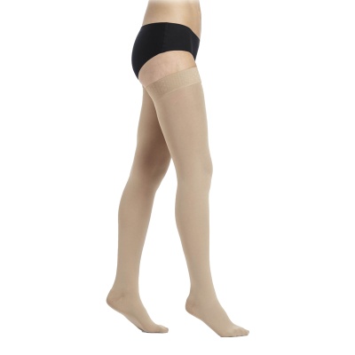 Sigvaris Style Semitransparent Class 1 Thigh Skin Compression Stockings with Knobbed Grip