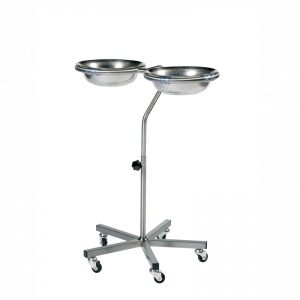Sunflower Medical Adjustable Height Side by Side Double Bowl Stand