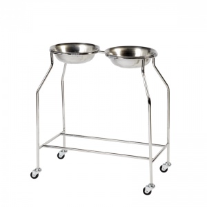 Sunflower Medical Side by Side Double Bowl Stand with Two Bowls
