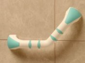 Prima Angled Grab Bar in White and Mint 13'' / 33cm